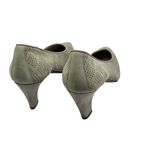 Vtg Amalfi Women's Grey Italian Nubuck Leather Heels Pumps Sz 9.5 AA - Picture 7 of 10